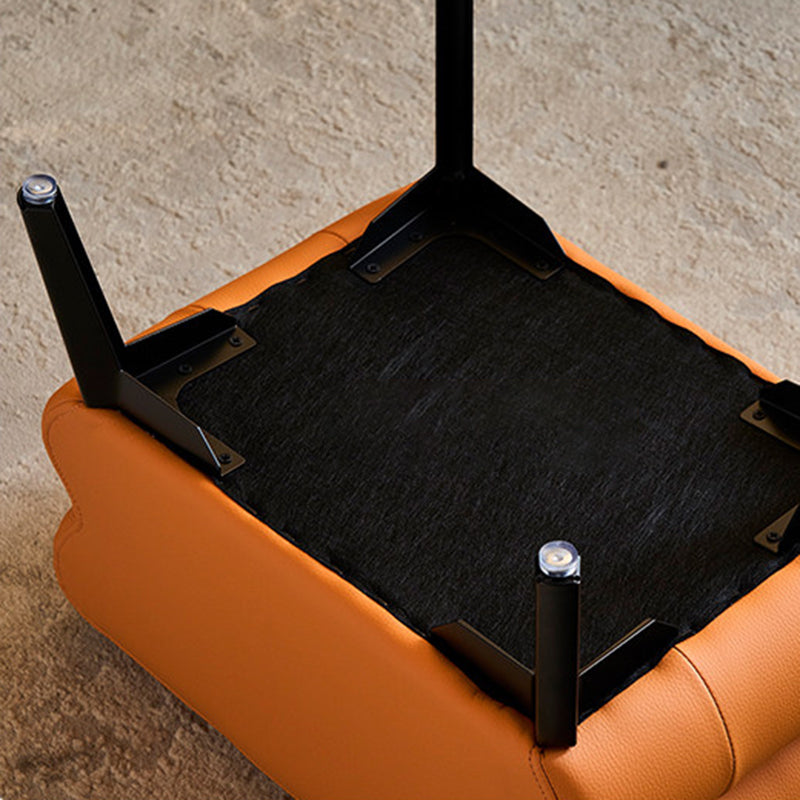 Modern Luxury Pet-Friendly Low Stool with Scratch-Resistant Leather & Pine Wood — Rounded Square Design for Living Room