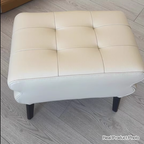 Modern Luxury Pet-Friendly Low Stool with Scratch-Resistant Leather & Pine Wood — Rounded Square Design for Living Room
