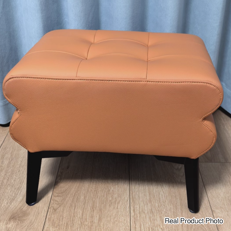 Modern Luxury Pet-Friendly Low Stool with Scratch-Resistant Leather & Pine Wood — Rounded Square Design for Living Room