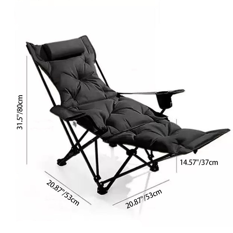 Modern Minimalist Foldable Rectangular Reclining Lounge Chair – Oxford Fabric, Carbon Steel Frame, Portable Outdoor Patio Chair