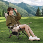 Modern Minimalist Foldable Rectangular Reclining Lounge Chair – Oxford Fabric, Carbon Steel Frame, Portable Outdoor Patio Chair