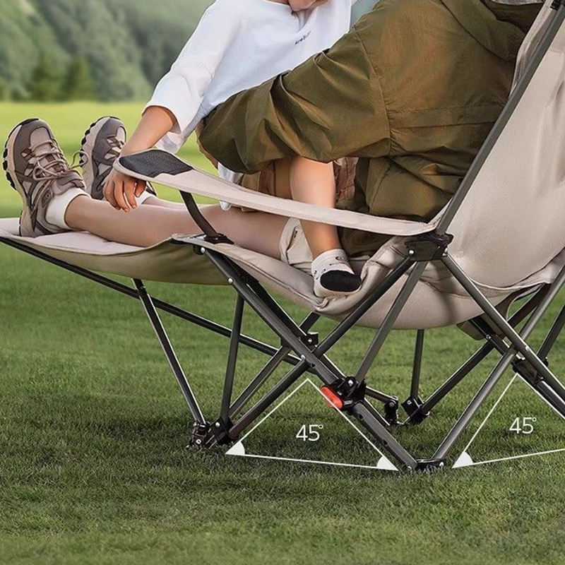 Modern Minimalist Foldable Rectangular Reclining Lounge Chair – Oxford Fabric, Carbon Steel Frame, Portable Outdoor Patio Chair