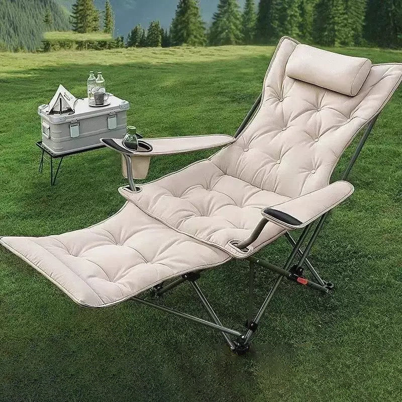 Modern Minimalist Foldable Rectangular Reclining Lounge Chair – Oxford Fabric, Carbon Steel Frame, Portable Outdoor Patio Chair