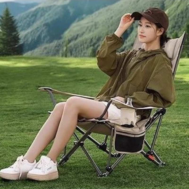 Modern Minimalist Foldable Rectangular Reclining Lounge Chair – Oxford Fabric, Carbon Steel Frame, Portable Outdoor Patio Chair