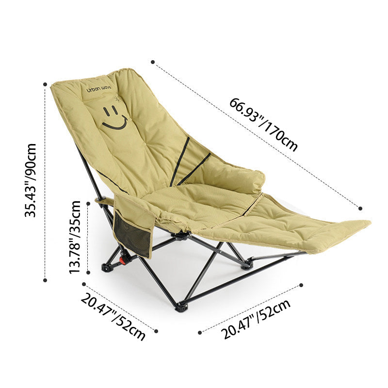 Modern Minimalist Oxford Fabric Rectangular Folding Recliner Chair – Portable Outdoor Patio Lounge