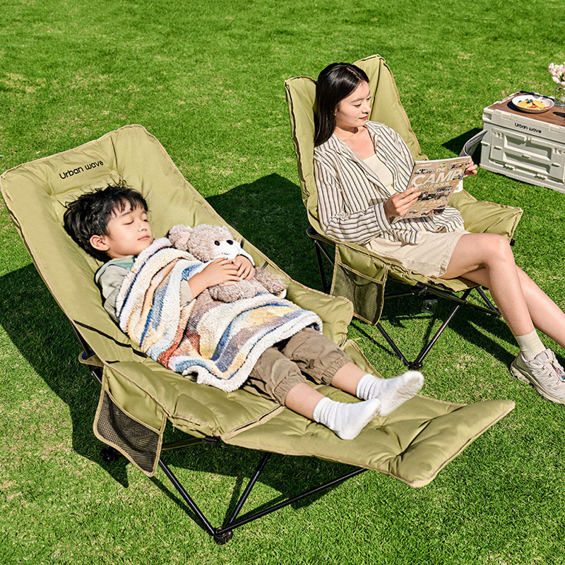 Modern Minimalist Oxford Fabric Rectangular Folding Recliner Chair – Portable Outdoor Patio Lounge