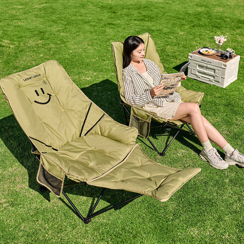 Modern Minimalist Oxford Fabric Rectangular Folding Recliner Chair – Portable Outdoor Patio Lounge