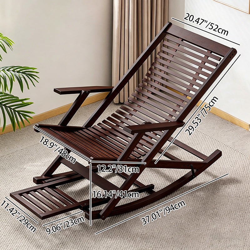Tumbona reclinable plegable rectangular hueca tradicional china de bambú con reposabrazos para sala de estar