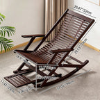 Tumbona reclinable plegable rectangular hueca tradicional china de bambú con reposabrazos para sala de estar