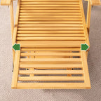 Tumbona reclinable plegable rectangular hueca tradicional china de bambú con reposabrazos para sala de estar