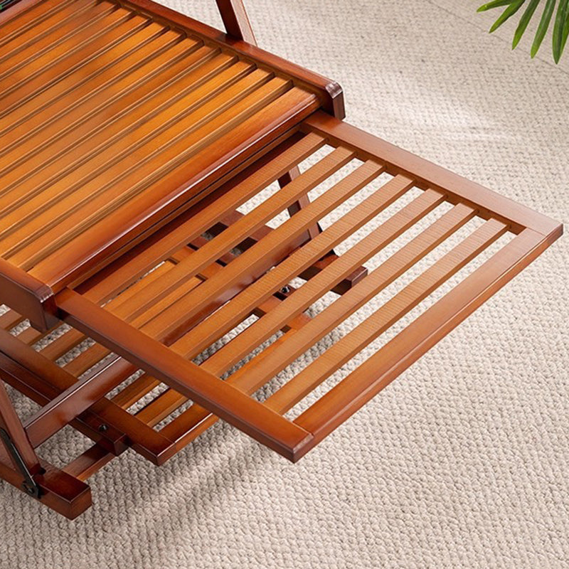Tumbona reclinable plegable rectangular hueca tradicional china de bambú con reposabrazos para sala de estar