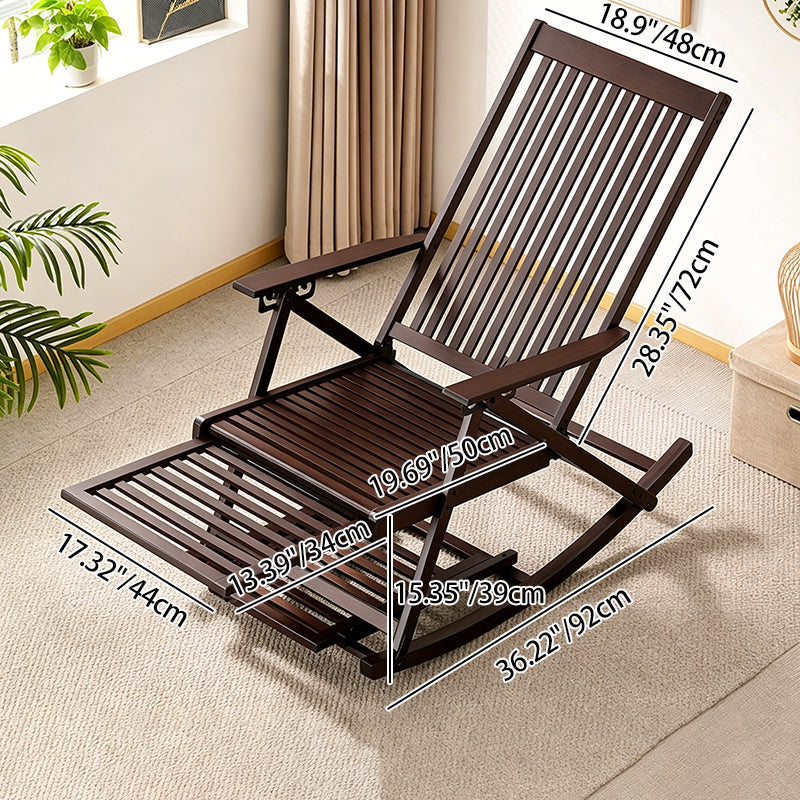 Tumbona reclinable plegable rectangular hueca tradicional china de bambú con reposabrazos para sala de estar