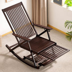 Tumbona reclinable plegable rectangular hueca tradicional china de bambú con reposabrazos para sala de estar