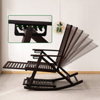 Tumbona reclinable plegable rectangular hueca tradicional china de bambú con reposabrazos para sala de estar