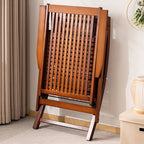 Tumbona reclinable plegable rectangular hueca tradicional china de bambú con reposabrazos para sala de estar