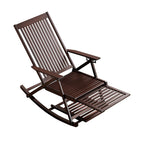Tumbona reclinable plegable rectangular hueca tradicional china de bambú con reposabrazos para sala de estar