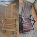 Tumbona reclinable plegable rectangular hueca tradicional china de bambú con reposabrazos para sala de estar