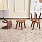 Sleek Modern Minimalist Square Rubberwood Low Stool for Living Room – Compact, Versatile Seating