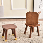 Sleek Modern Minimalist Square Rubberwood Low Stool for Living Room – Compact, Versatile Seating