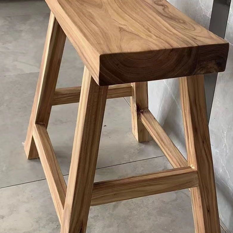 Sleek Rectangular Wood Low Stool with Modern Minimalist Design for Living Room