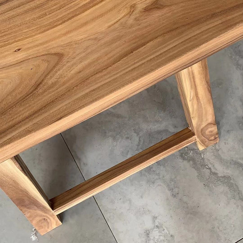 Sleek Rectangular Wood Low Stool with Modern Minimalist Design for Living Room