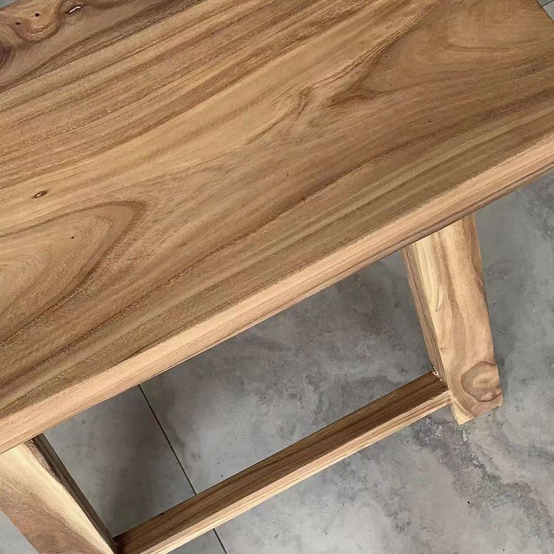 Sleek Rectangular Wood Low Stool with Modern Minimalist Design for Living Room