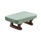 Taburete rectangular moderno minimalista de algodón y lino con base de madera de pino para sala de estar