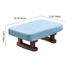 Taburete rectangular moderno minimalista de algodón y lino con base de madera de pino para sala de estar