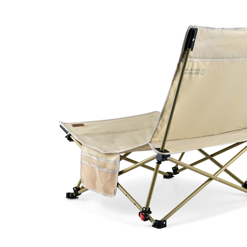 Modern Minimalist Outdoor Recliner Chair with Fabric Upholstery and Carbon Steel Rectangular Frame