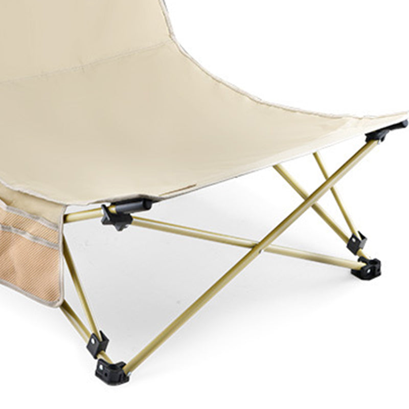 Modern Minimalist Outdoor Recliner Chair with Fabric Upholstery and Carbon Steel Rectangular Frame
