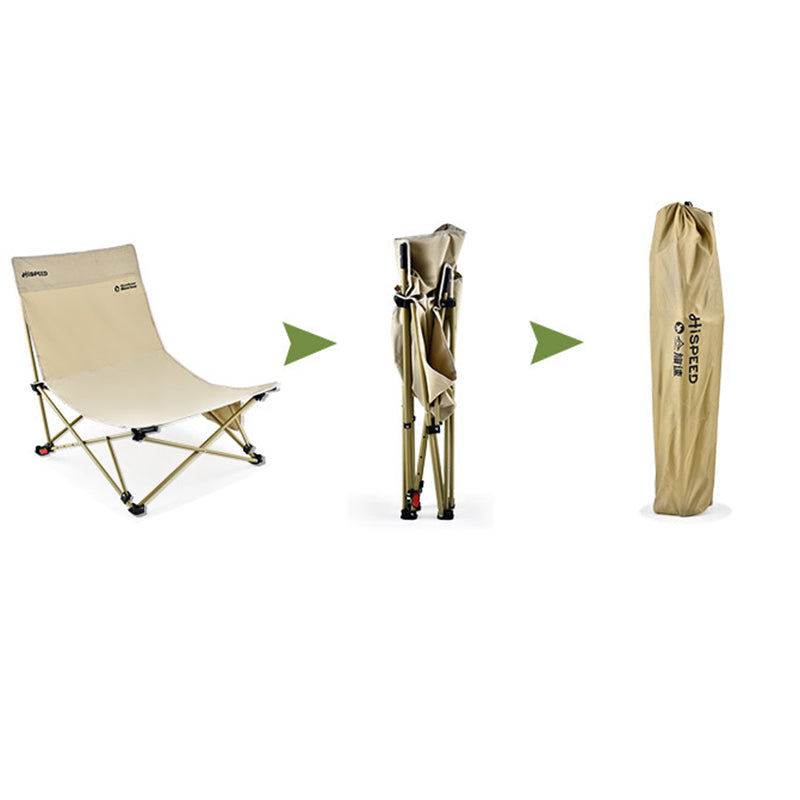 Modern Minimalist Outdoor Recliner Chair with Fabric Upholstery and Carbon Steel Rectangular Frame