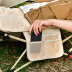 Modern Minimalist Outdoor Recliner Chair with Fabric Upholstery and Carbon Steel Rectangular Frame