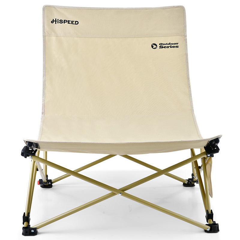 Modern Minimalist Outdoor Recliner Chair with Fabric Upholstery and Carbon Steel Rectangular Frame