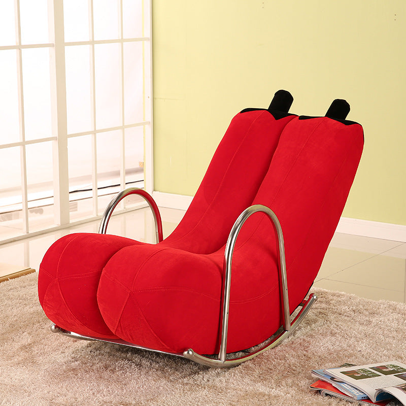 Contemporary Banana-Style PU Leather Upholstered Recliner with Backrest and Armrests for Living Room