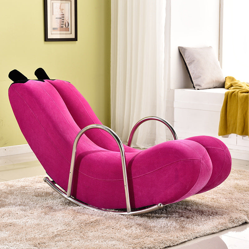Contemporary Banana-Style PU Leather Upholstered Recliner with Backrest and Armrests for Living Room