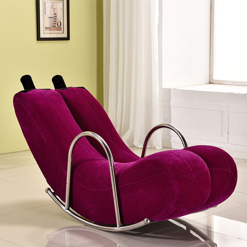 Contemporary Banana-Style PU Leather Upholstered Recliner with Backrest and Armrests for Living Room