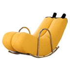 Contemporary Banana-Style PU Leather Upholstered Recliner with Backrest and Armrests for Living Room