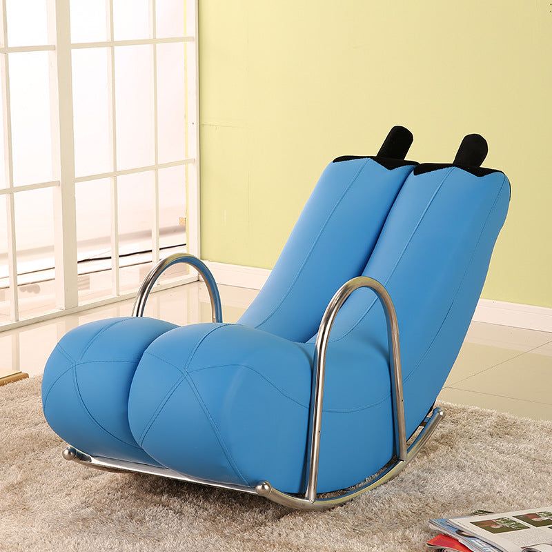 Contemporary Banana-Style PU Leather Upholstered Recliner with Backrest and Armrests for Living Room