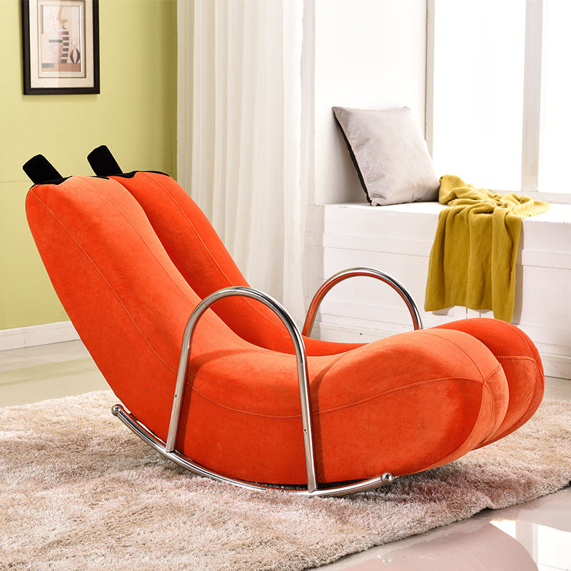 Contemporary Banana-Style PU Leather Upholstered Recliner with Backrest and Armrests for Living Room