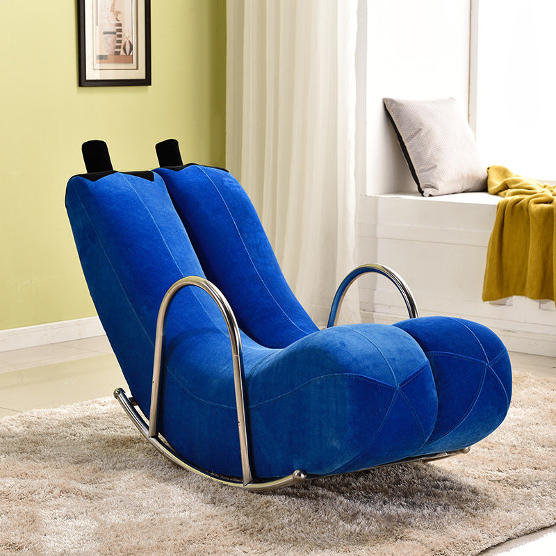 Contemporary Banana-Style PU Leather Upholstered Recliner with Backrest and Armrests for Living Room