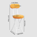 Modern Simplicity Round Faux Leather Iron Frame Foldable Chair Backrest Footrest For Living Room