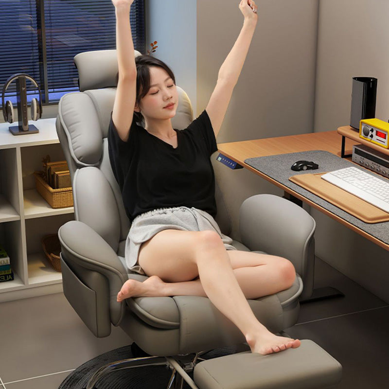 Contemporary Luxury Square Microfiber Leather Cat Scratch Leather Aluminum Alloy Gaming Chair Adjustable Backrest Footrest For Study