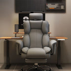 Contemporary Luxury Square Microfiber Leather Cat Scratch Leather Aluminum Alloy Gaming Chair Adjustable Backrest Footrest For Study