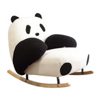 Stylish Contemporary Panda Sherpa Fabric Recliner with Carbon Steel Frame and Rubberwood Backrest for Living Room
