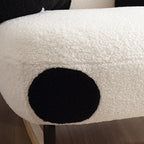 Stylish Contemporary Panda Sherpa Fabric Recliner with Carbon Steel Frame and Rubberwood Backrest for Living Room