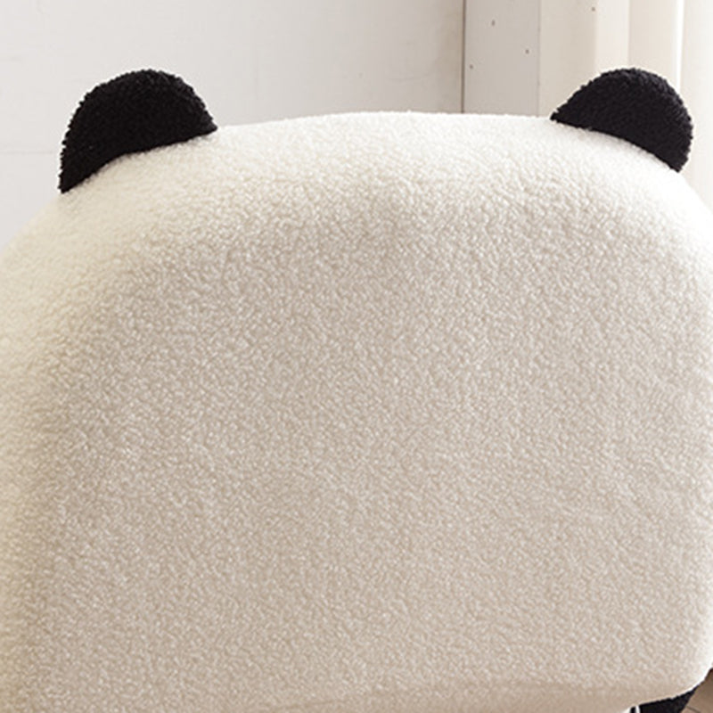 Stylish Contemporary Panda Sherpa Fabric Recliner with Carbon Steel Frame and Rubberwood Backrest for Living Room