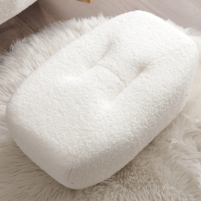 Stylish Contemporary Panda Sherpa Fabric Recliner with Carbon Steel Frame and Rubberwood Backrest for Living Room