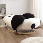 Stylish Contemporary Panda Sherpa Fabric Recliner with Carbon Steel Frame and Rubberwood Backrest for Living Room