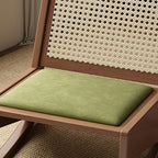 Rustic Traditional Rectangular Rubberwood Frame Recliner with PVC-Woven Rattan Backrest and Footrest for Outdoor Patio