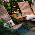 Traditional Rustic PE Rattan Recliner with Carbon Steel Frame and Plush Pillow Footrest for Outdoor Patio